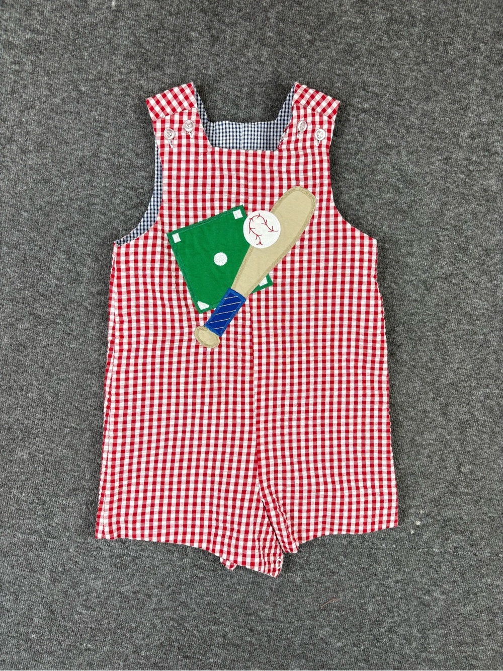 The Bailey Boys 18M Seersucker Reversible Romper Preppy Southern